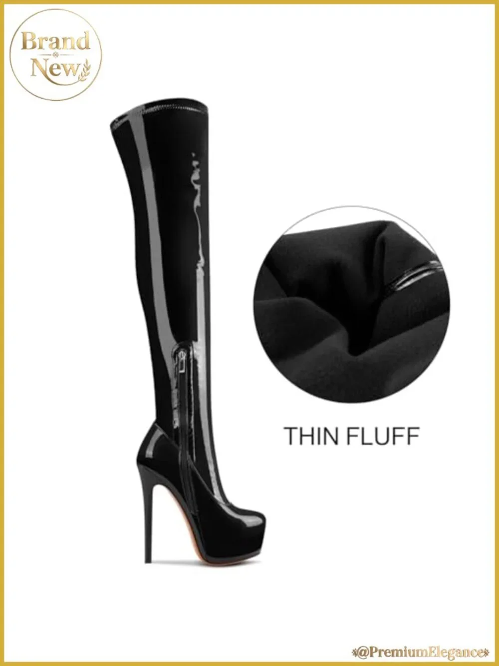 Patent Leather Over The Knee Stiletto Platform Boots
